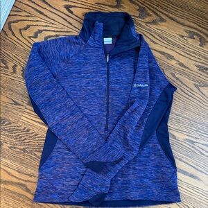 Women Columbia Heathered Blue Quarter-Zip Pullover sz M gorgeous!